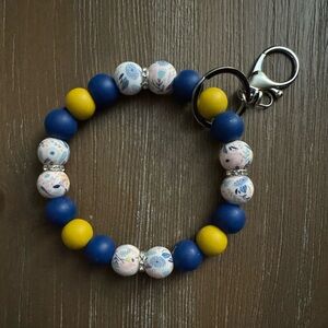 Wristlet Keychain Bracelet - Silicone Beaded